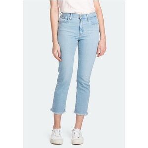 Levi’s 724 High Rise Straight Jeans Light Wash Raw Hem